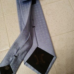 CELINE 100% Silk Baby Blue Mens Tie